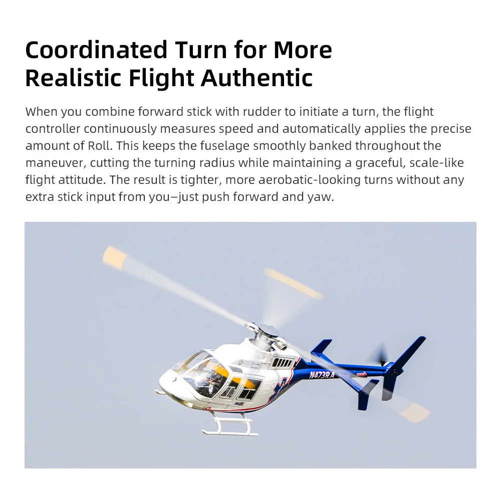 FLY WING Bell407 Scale Helicopter ACE GPS 470 Class Bell 407 6CH Helicopter with LED Light