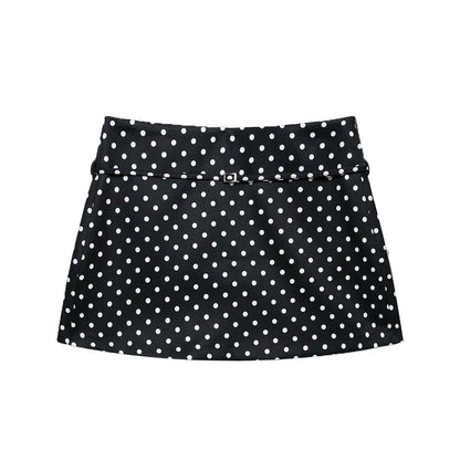 Women's Solid Color Skort with Belt Side Zipper Casual Shorts Skirts Fashionable And Stylish Women's Clothing
