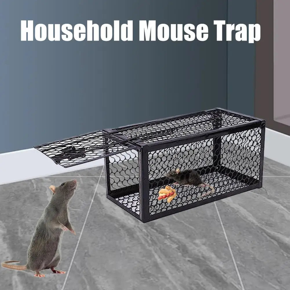 Household Metal Mousetrap Self-locking Mousetrap Safe Firm Iron Net Household Mouse Catcher Indoor Outdoor Rat Trap Rat Cage