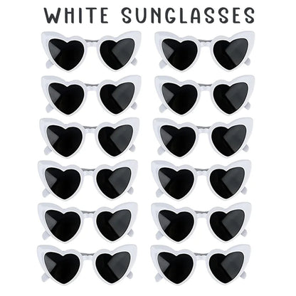 12-100Pcs Wedding Sunglasses for Guests Heart Shaped Sunglasses Bachelorette Party Glasses Bridal Shower Party Favors Photo Prop