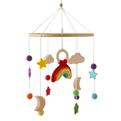 Let's Make Baby Rattle Toy 0-12 Months Wooden Mobile Newborn Music Box Bed Bell Hanging Toys Holder Bracket Infant Crib Toy Gift
