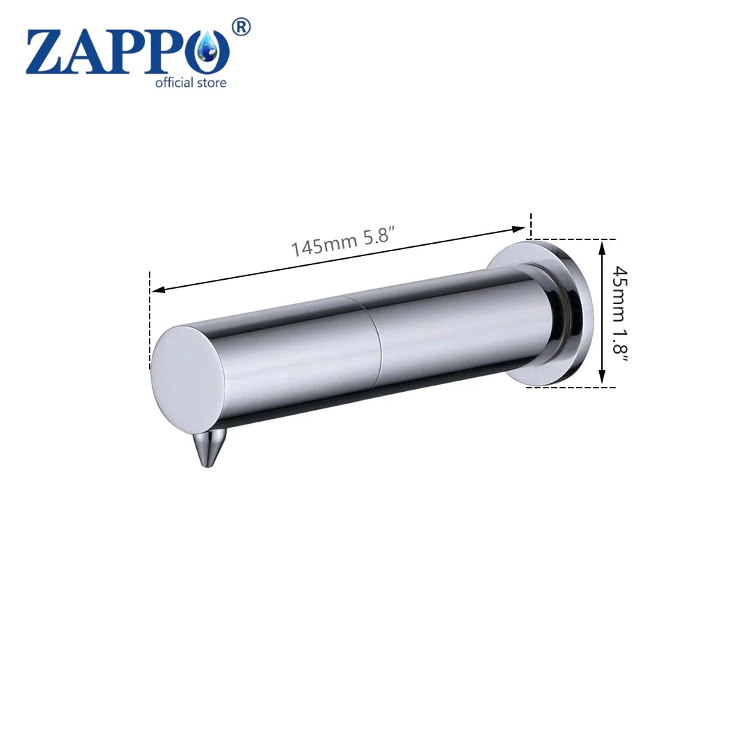 ZAPPO Black Sensor Soap Dispenser 500ML Automatic Kitchen & Bathroom Liquid Soap Lotion Dispenser Stainless Steel Wall Mounted