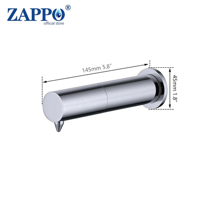 ZAPPO Black Sensor Soap Dispenser 500ML Automatic Kitchen & Bathroom Liquid Soap Lotion Dispenser Stainless Steel Wall Mounted