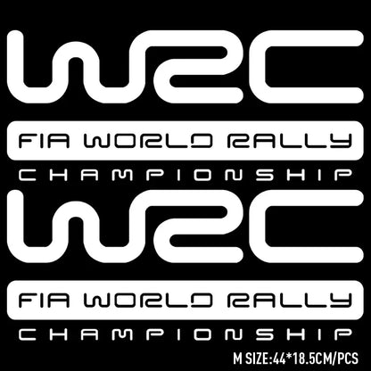 2Pcs WRC Car Stickers Racing Style Auto Vinyl Film Decals For Auto Bumper Windows Motorcycle Laptop Walls Tuning Car Accessories