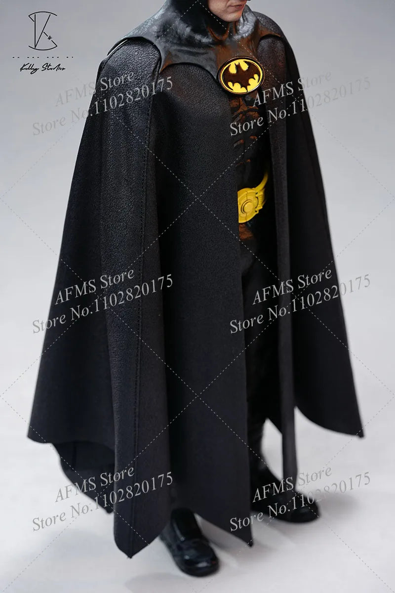 Kelly Studio 1/6 Men Soldier Cloak Classic Version Keaton Batman Black Cape Fit 12Inch Hottoys Action Figure Model Toys