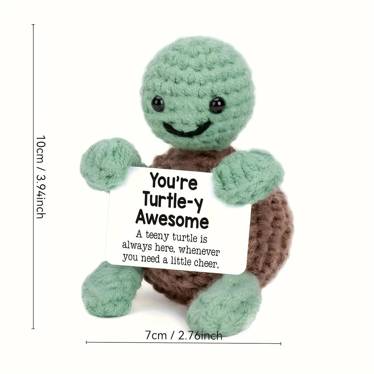 Positive Crochet Handmade Amigurumi Doll Emotional Support Pocket Hug Knit Plant Flower Encouragement Gift for Friends Coworker