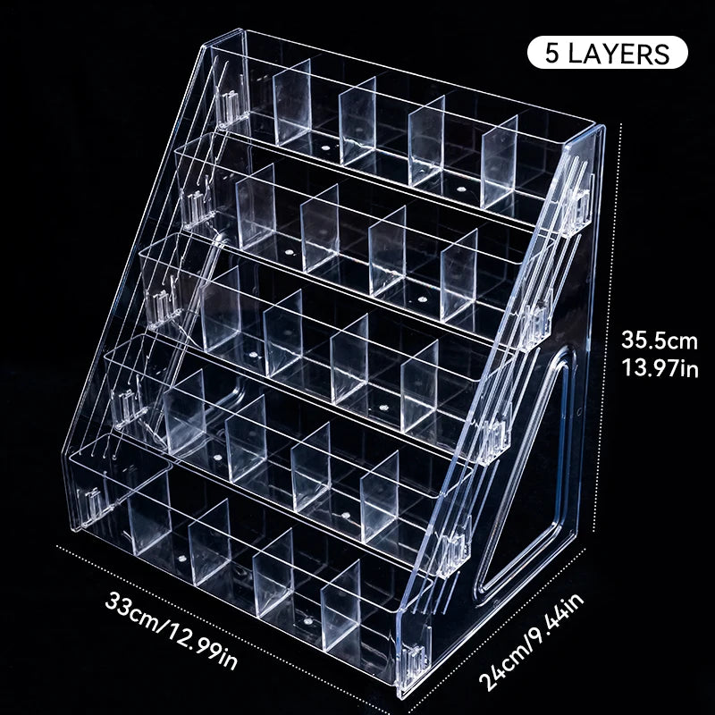 Clear Acrylic Nail Polish Display Stand Multi-layer Plastic Storage Rack UV Gel Shelf Quick Install Cosmetic Manicure Storage