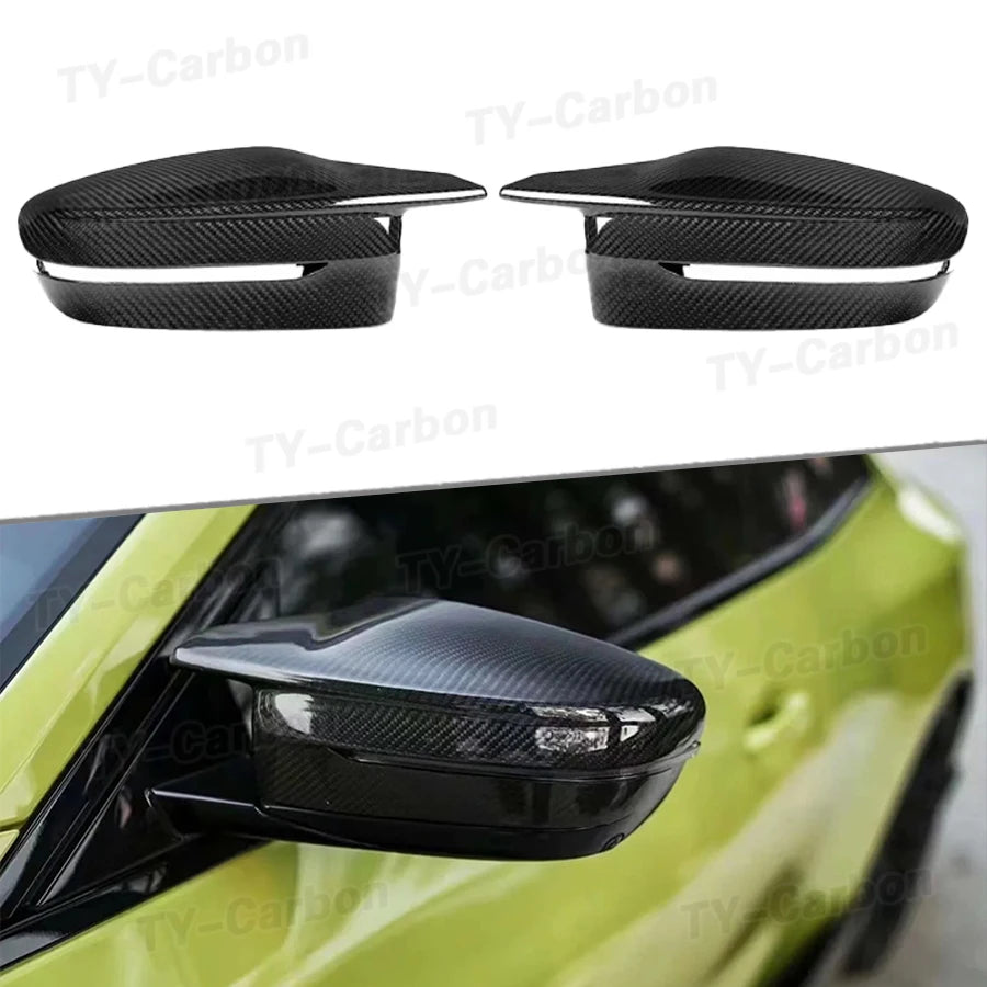Real Dry Carbon Fiber Side Door Mirror Cover for BMW M2 G87 M3 G80 M4 G82 G83 G42 Replacement Rear View Mirror Car Accessories