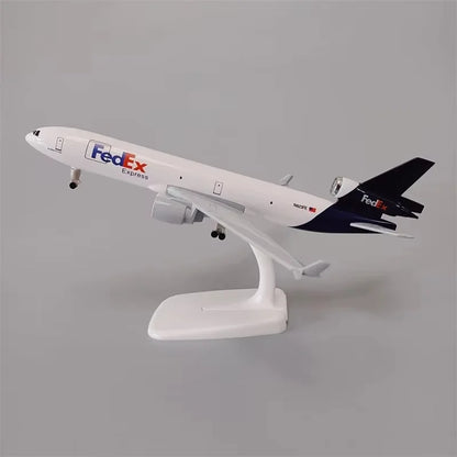 Airplane Model 20cm Air Fedex Express Airlines MD MD-11 Metal Alloy Model Plane Kits To Build With Wheels Landing Gears Plane