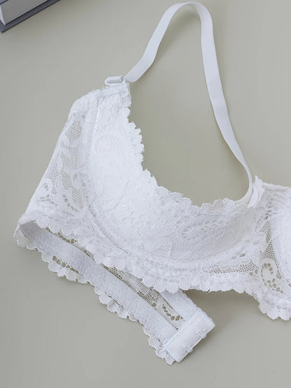 2PCS Women's Lace Open Cup Underwear, Soft, Skin friendly, Breathable, Sexy Underwear Anti sagging Bra