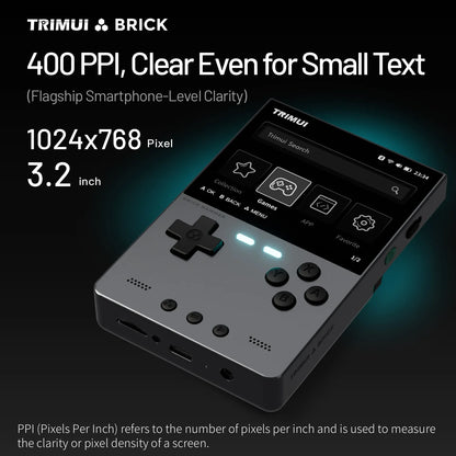 Metal Body Trimui Brick Hammer Console - 3.2" Ultra-Clear IPS Screen 3000mAh Open Source Handheld Retro Game Machine best Gift