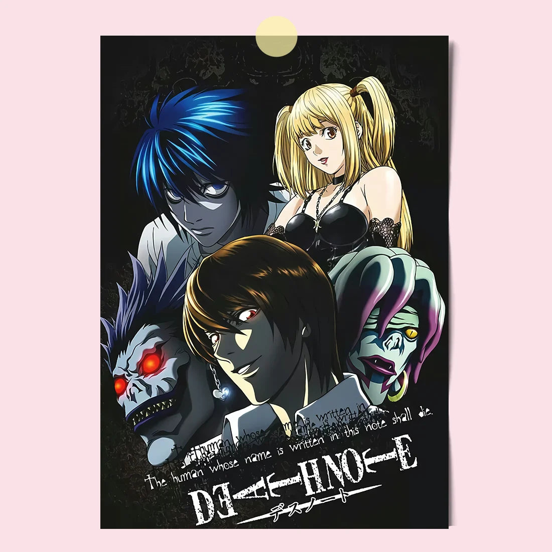 Japanese Comics Death Note Frameless Canvas Painting Poster Light Yagami Comics Peripheral Misa Amane Indoor Room Decoration