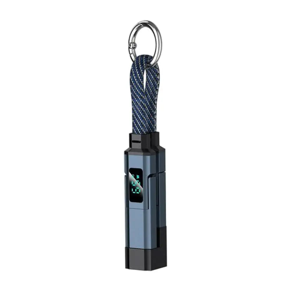 4-in-1 Keychain USB C Cable with V/A/W Display, 65W Fast Charging with LED  Charger Cord for iPhone 16/15, iPad,MacBook, Samsung