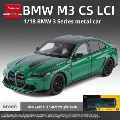 1:18 BMW M3 Model Car Exquisite Simulation Alloy Diecast Model High-Performance Coupe Pull Back Toy Car Collectible Decoration