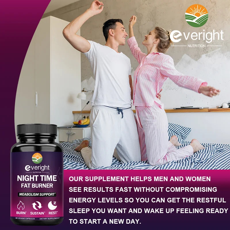 Night Fat Burner - Boost Metabolism, Improve Sleep & Curb Cravings for Effective Weight Loss (Men & Women)