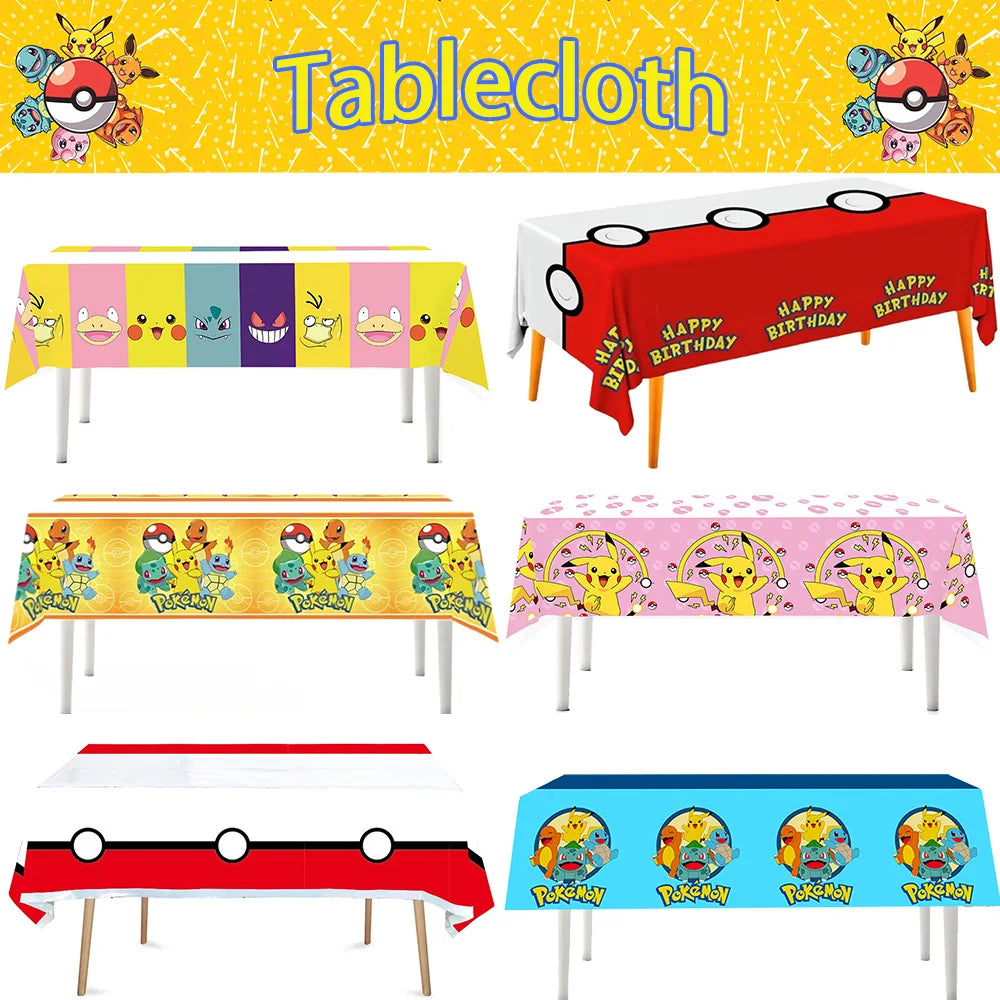 1/10Pcs Pokemon Tablecloth Birthday Decoration Disposable Tablecloth Pikachu Tablecover Kids Birthday Gifts Baby Shower Supplies