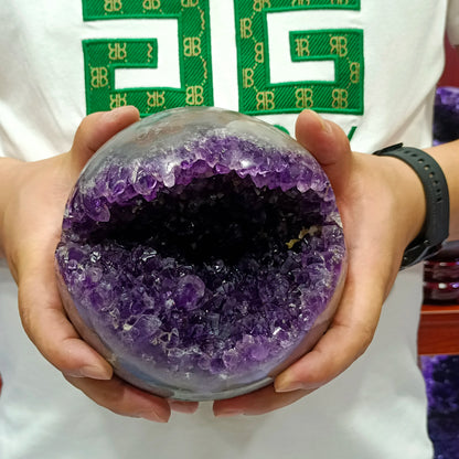 Naturally Formed! Uruguayan Amethyst, Purple Crystal, Geode Opening Laugh, Mineral Reiki, Healing, Wealth