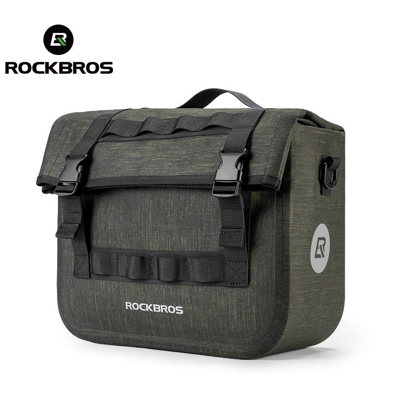 ROCKBROS Bicycle Front Bag 15L Multifunctional Saddle Bag Portable Bike Fork Bag Big Capacity