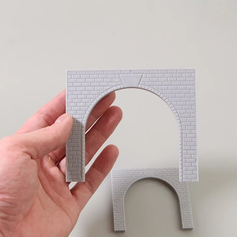 2Pcs Simulation Brick Tunnel Entrance Model for Railway Train Layout Diorama Wargame Decor