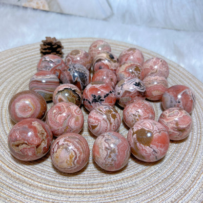 High Quality Natural Crystals Argentina Rhodochrosite Druzy Sphere Healing Gemstones Home Decorations Room Decor Jewelry Gift