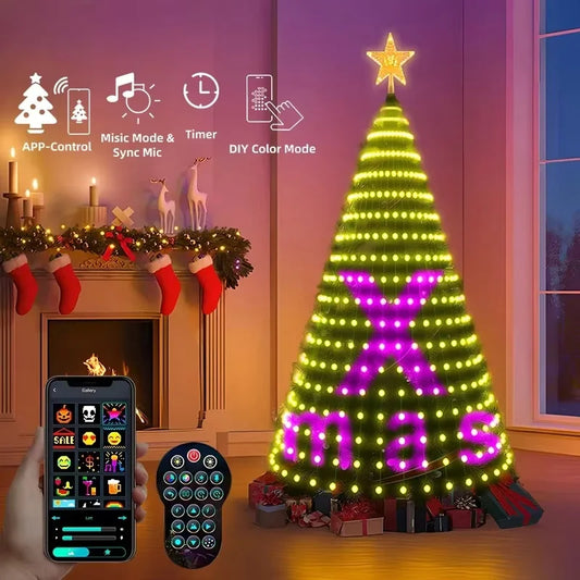  2.1M Christmas String Lights Bluetooth App Remote Control Lamp USB Garland For Bedroom Navidad Christmas New Year Decoration