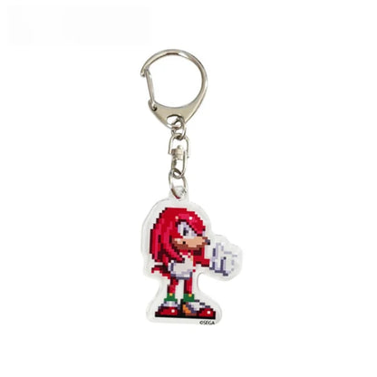Knuckles Eggman Pixel Art 5cm Acrylic Keychain Classic Character Pendant Metal Clasp Backpack Charm Decor Ornament For Lovers