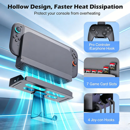 For Universal Metal Wall Mount for Nintendo Switch 2/Switch/OLED – with Protective Foam Strip, Space-Saving Game accessories