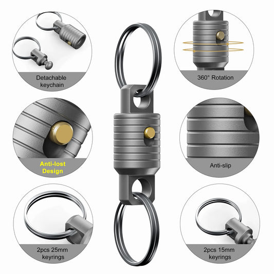 Titanium Keychain Stylish Quick Release Keychain Heavy-Duty Keychain Premium Edc Key Holder For Outdoor Activities Edc Travel