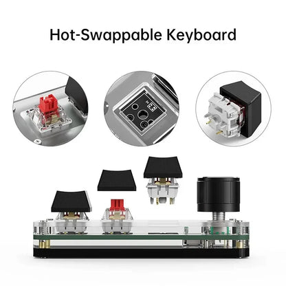 Mini Keyboard 3 Keys 1 Knob RGB Programming Macro Mechanical Keyboard Gaming Custom Switch Portable Keypad For Photoshop