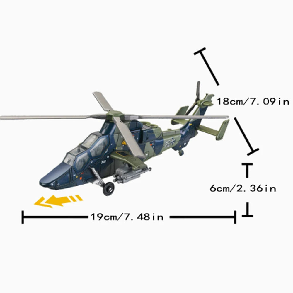 1:72 Scale DIY Assembly Military Helicopter Model Kit, Openable Cabin Door, Detachable Accessories, Collectible Desktop Decor, I