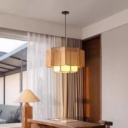 Japanese Wabi Sabi Bohemian Rattan Pendant Lights Restaurant Tea Room Counter Living Room Cafe Homestay Led Lighting Luminaires