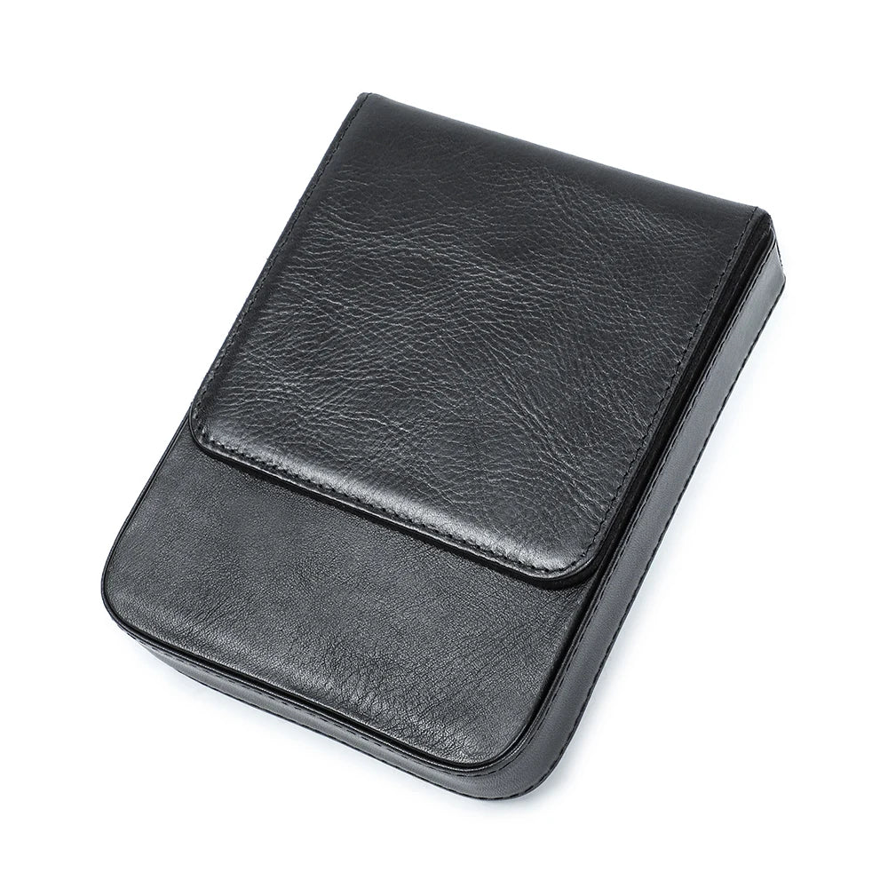 Luxury Genuine Leather 6 Slots Pen Case With Removable Pen Tray Holder Pencil Case Office School Supplies Pouch Creative Gift