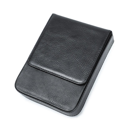 Luxury Genuine Leather 6 Slots Pen Case With Removable Pen Tray Holder Pencil Case Office School Supplies Pouch Creative Gift