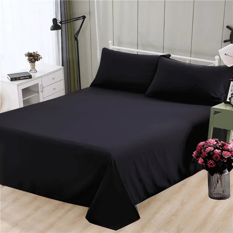 Spring Summer Autumn 1Pc 100% Polyester  Flat Sheet Solid Color High Quality Bed Sheet Various Sizes Can Be Customized