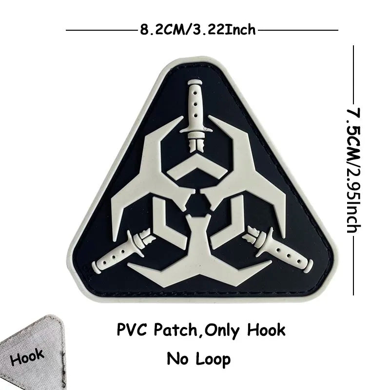 1PC,2PCS/ Umbrella Corporation PVC Rubber Morale Emblem,Biohazard Insignia Applique Embroidered patches,Tactical Backpack Badges