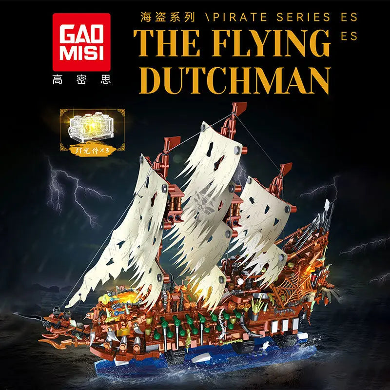 Flying Dutchman Pirate Ship Building Blocks Caribbean Pirate Ship Assembly Toys Boys and Children DIY Models New Year Gifts