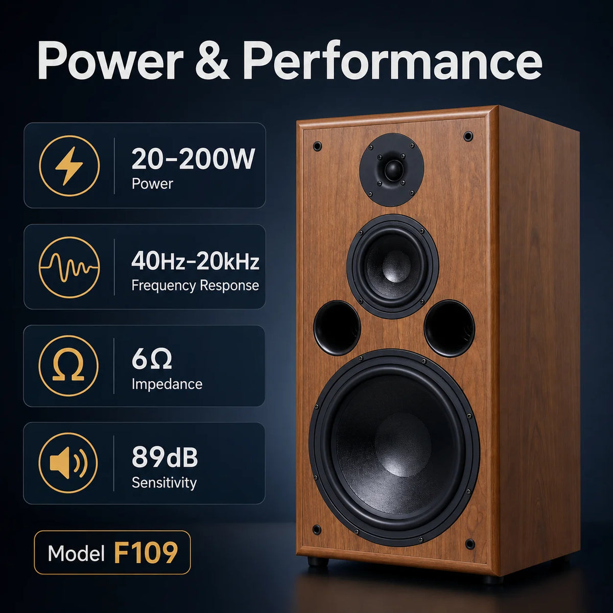 10 Inch Bookshelf Speaker 200W Monitor Speakers 6Ohm Bass Silk Film Tweeter F109 Speaker Fever Passive Sound Box 1Pc For Home