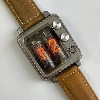 NEW NEONWORKS BACKTOFUTURE 2 Nixie Tube Digital Watch: Sapphire Glass, 9-Color Backlight, USB-C Wireless Charging