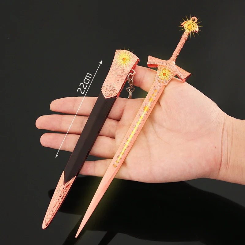 Mini Dark Moon Sword Keychain ER Game Peripherals Ranni Hand of Malenia Moonveil Sword Model Key Ring llavero Gift Toys