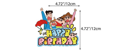 Crayon Shin-chan Birthday Party Disposable Paper plate Cake Topper Hanging Flag Crayon Shin-chan Balloon Birthday Decorations