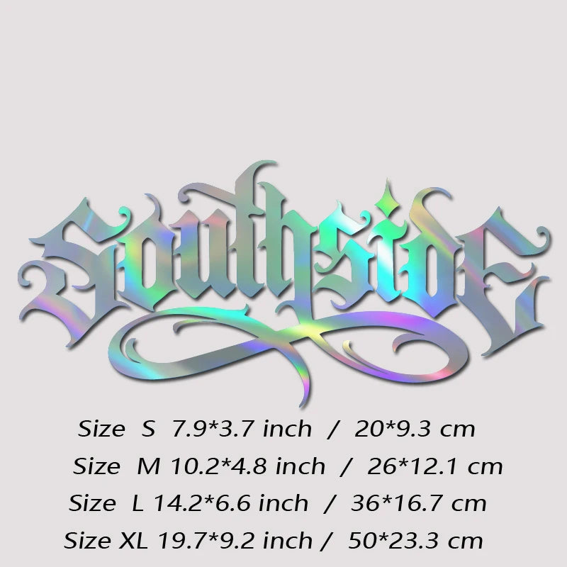 Southside High-Quality Waterproof Car Decal Unique Font Personalized Auto Sticker for Vehicle Decoration