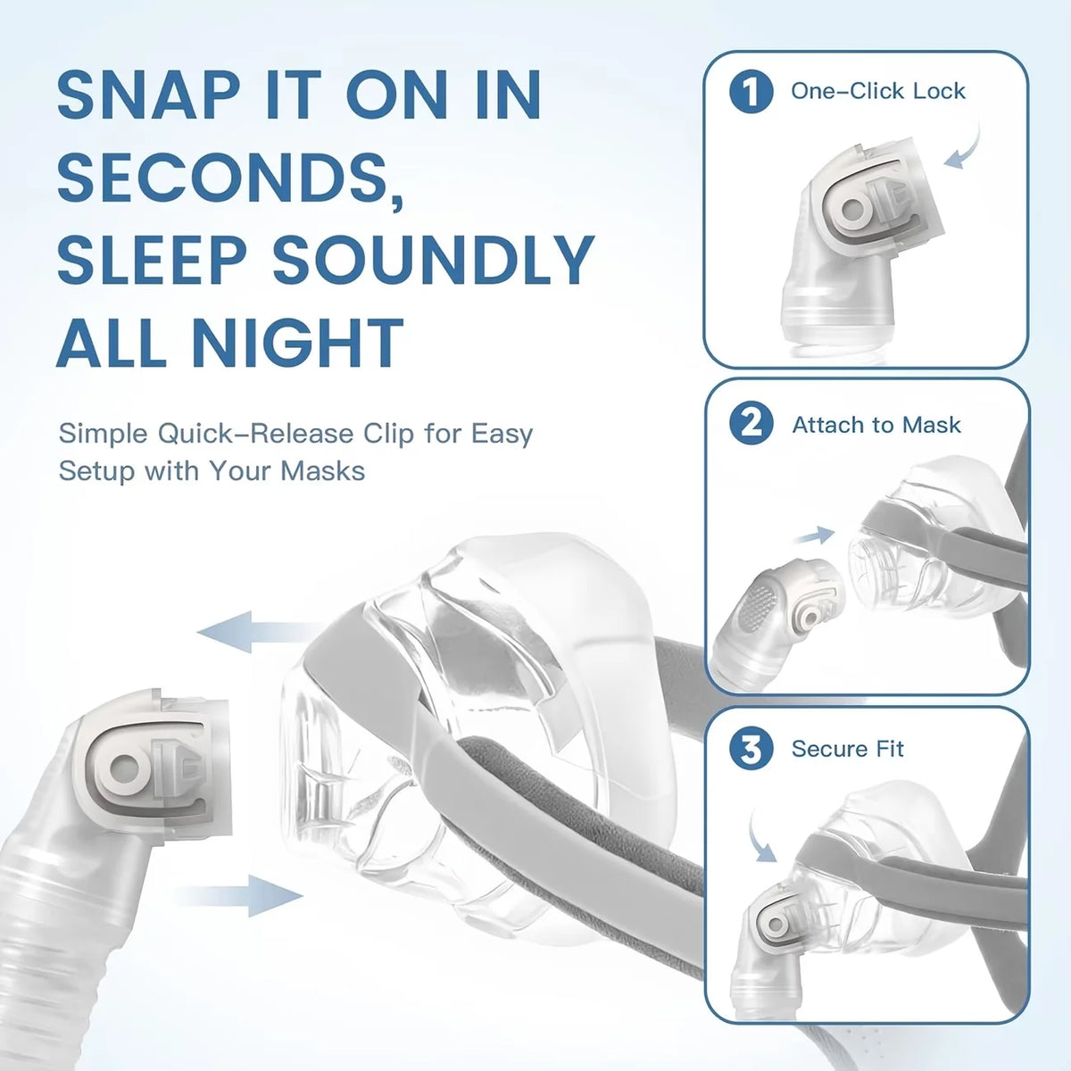 CPAP mask, nasal cushion CPAP mask suitable for Airfit N20, CPAP nasal mask with headband, frame, tube and pad suitable for N20