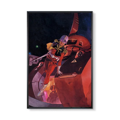 Gundam UC 0079 Frameless Canvas Print  Amuro RX-78 Poster Merchandise - Decorative Wall Art for Bedroom and Headboard