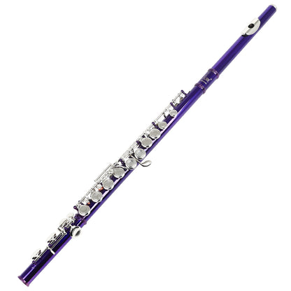 SLADE 16 Closed Open Holes C Key Flute Musical Instrument Concert Flute Silver Plated Professional Transverse Flute With E Key