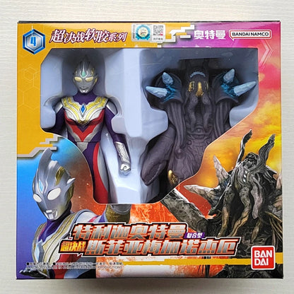 Bandai Original Ultraman TrigaTiga Galaxy Dynasel Vin Super Showdown Monster Golbadada Set Box Soft Plastic Doll Children's Gift