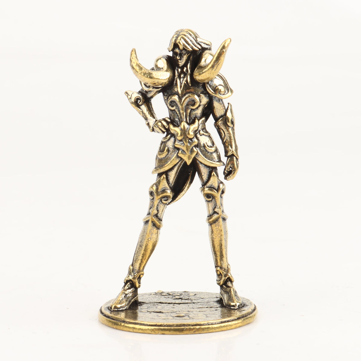 Gold Saint brass Mini Figures twelve zodiac Saint Seiya ornament cartoon model desktop decoration copper gift