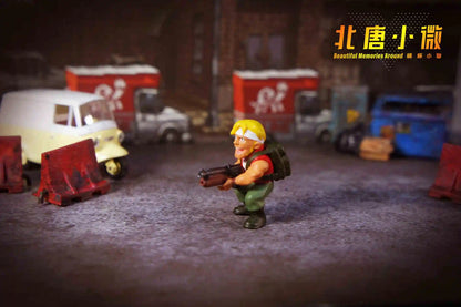 1:64 Metal Slug Genuine Tide Play Figure Snk Hand-Made Heavy Machine Gun Flame Shot Gun Doll Tank Enemy Soldier