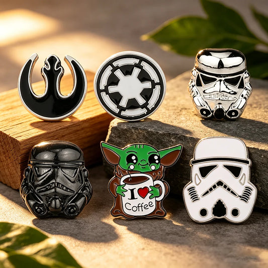 Star Wars Enamel Pin - the Mandalorian Yoda Baby Figure Kawaii Coffee Metal Badge Brooch Cute Jewelry Decoration Accessory