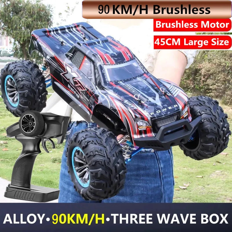 Large 90KM/H Speed Brushless RC Racing Car 2.4G RC Desert car Off Load Climbing Vehical Shock Absorber Waterproof  RC Car Gifts