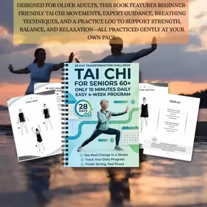 Tai Chi Fitness Books Are A Guide To Low-impact Chair Exercise for The Elderly Who Are 60+, 28 Days and 10 Minutes A Day.